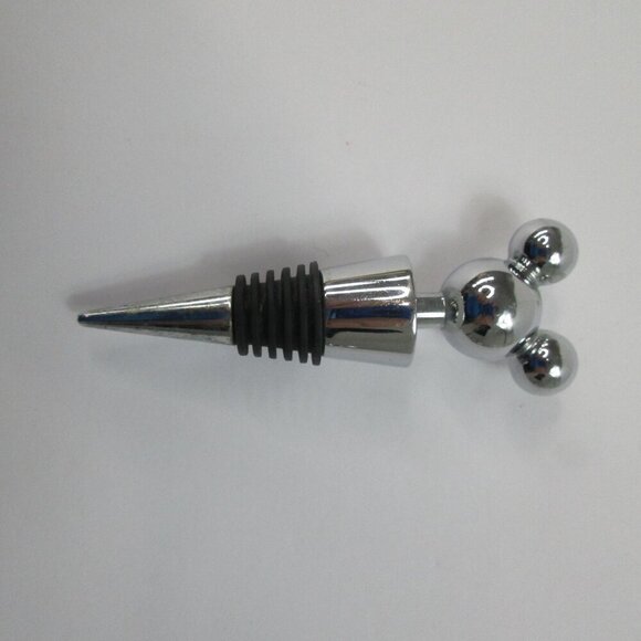 Mickey Mouse Iconic Ears Solid Stainless Steel Silver Wine Cork & Bottle Opener - Picture 2 of 4